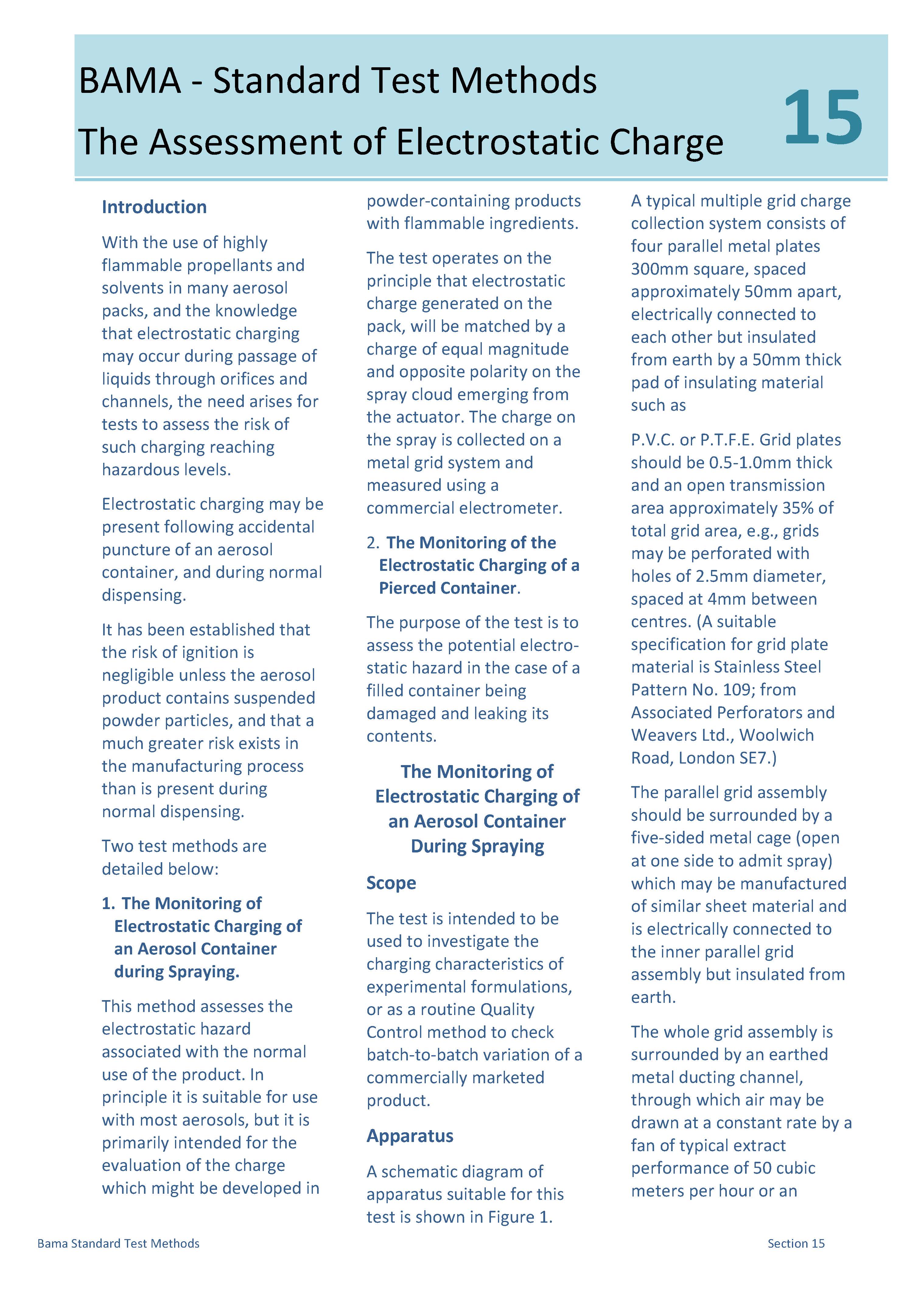 15 - The Assessment of Electrostatic Charge